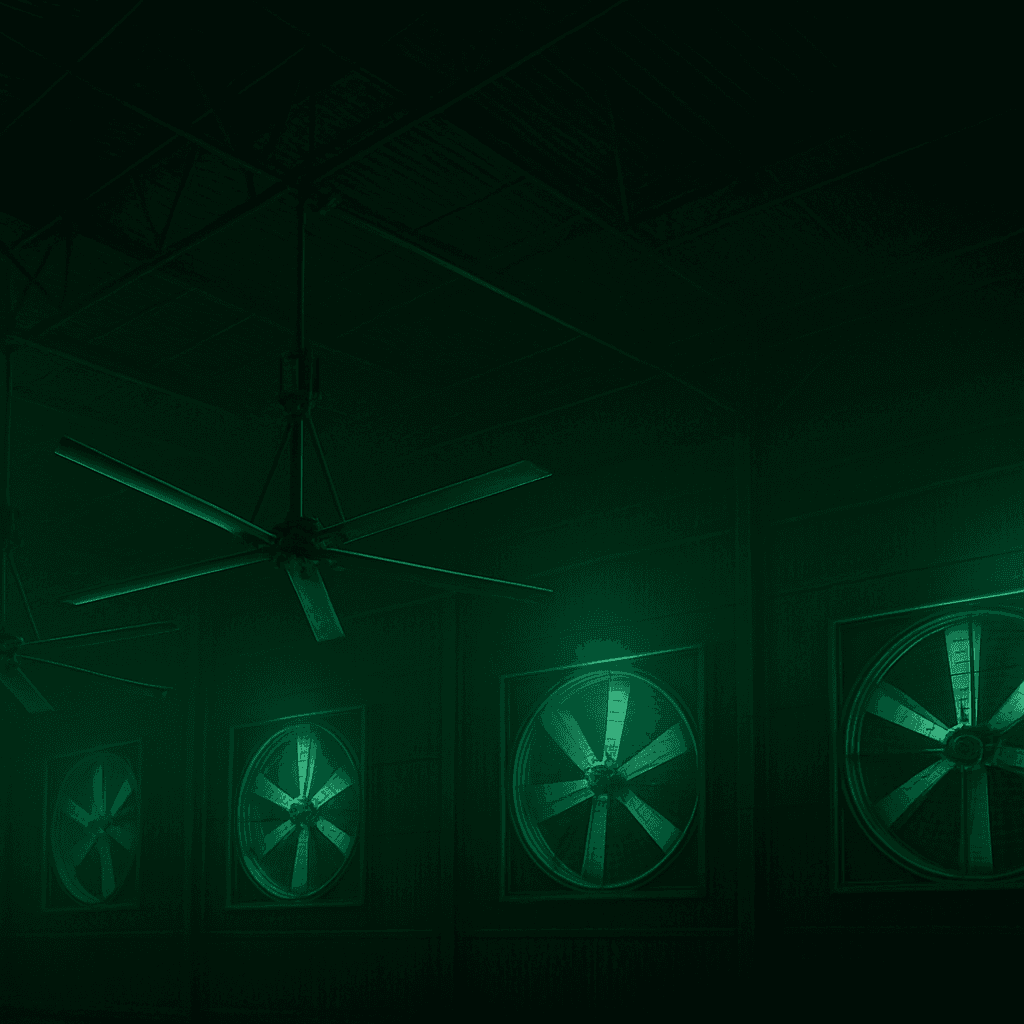 Ventilação industrial com suporte especializado